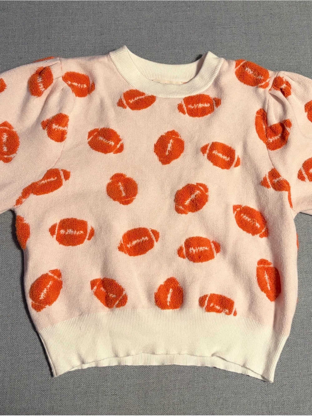 Women’s Sweater with Orange Football Print